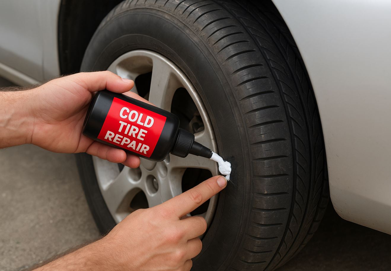 پنچرگیری خودرو با چسب سرد